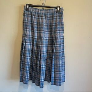 Vintage Pendleton wool plaid pleated wrap skirt made in USA